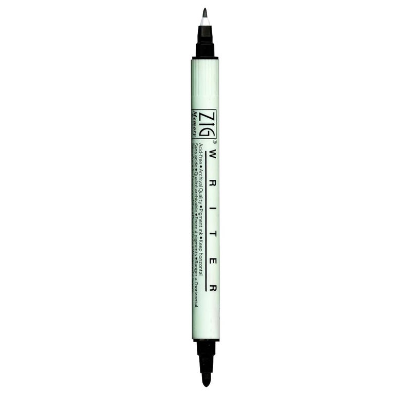 ZIG Memory System Writer Marker 010 Pure Black | Dual-Tip (0.5mm & 1.2mm) for Scrapbooking, Journaling, and Cardmaking | Acid-Free and Fade-Proof Ink - Image 1